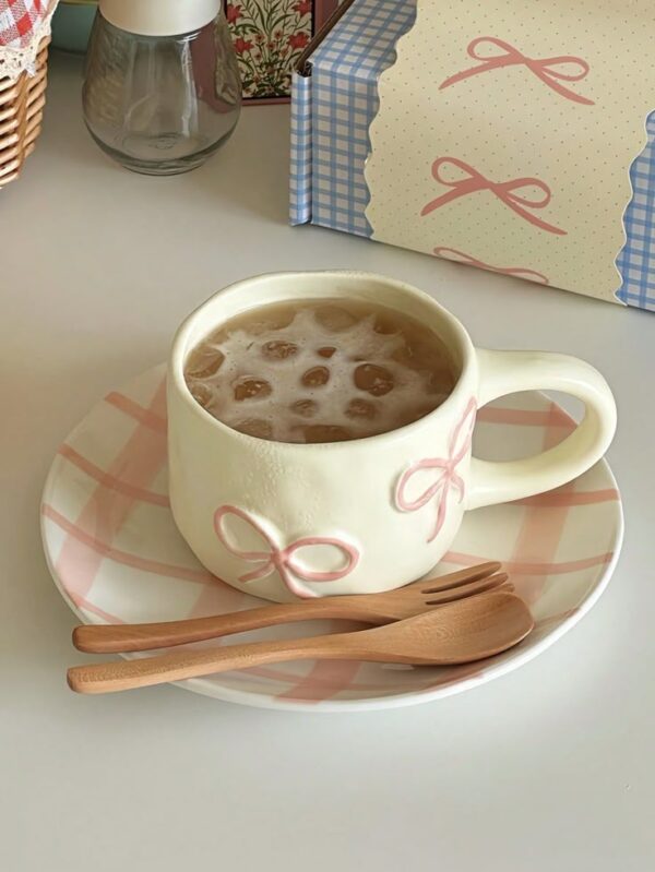 Blush Bow Ceramic Coffee Cup