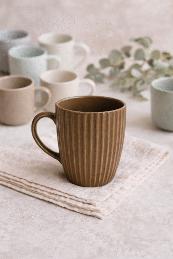 TerraLine Ribbed Ceramic Mug